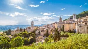 Het klimaat van Assisi, Italië